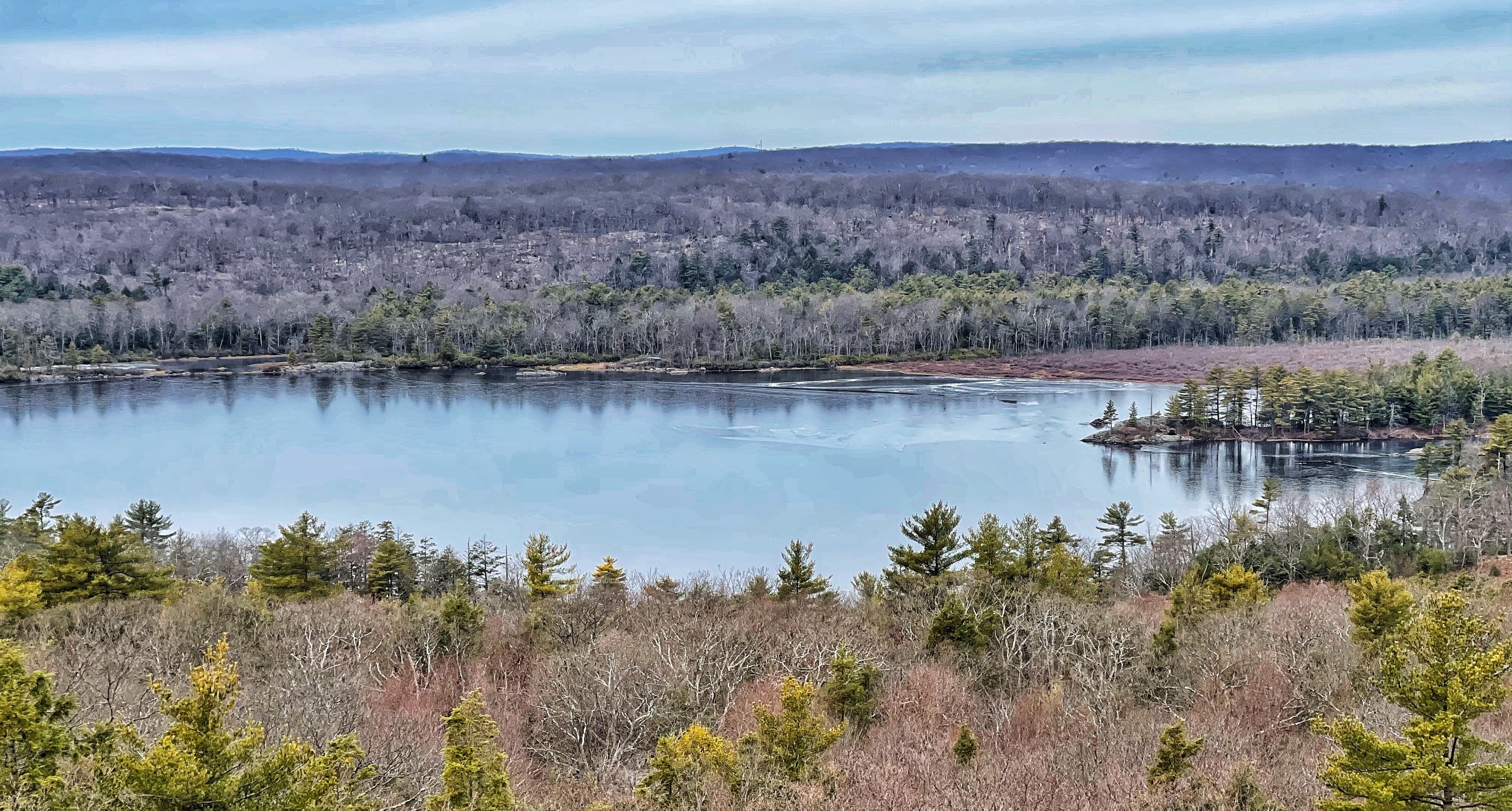Bearfort Fire Tower - view of Cedar Pond to the west