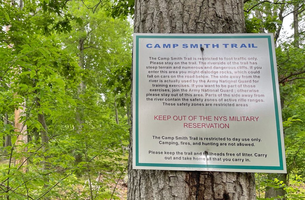 Camp Smith Trail warning sign