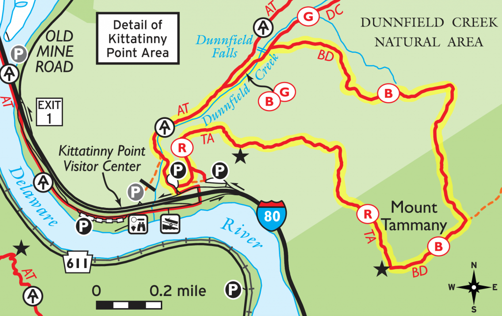 Mount Tammany Hike Delaware Water - Mt Tammany Map 1024x646 