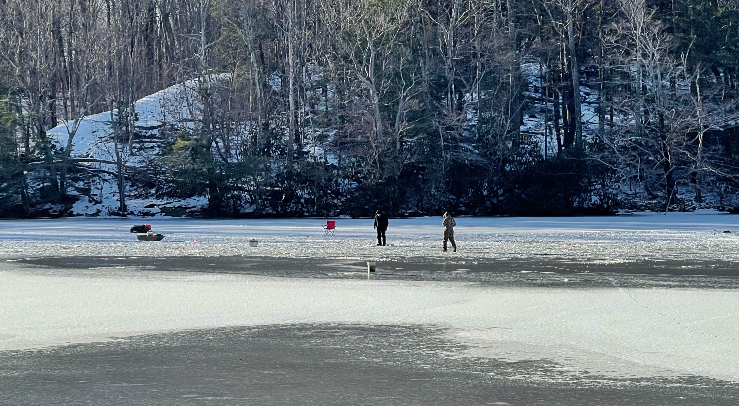 Ice fishing on Wawayanda Lake