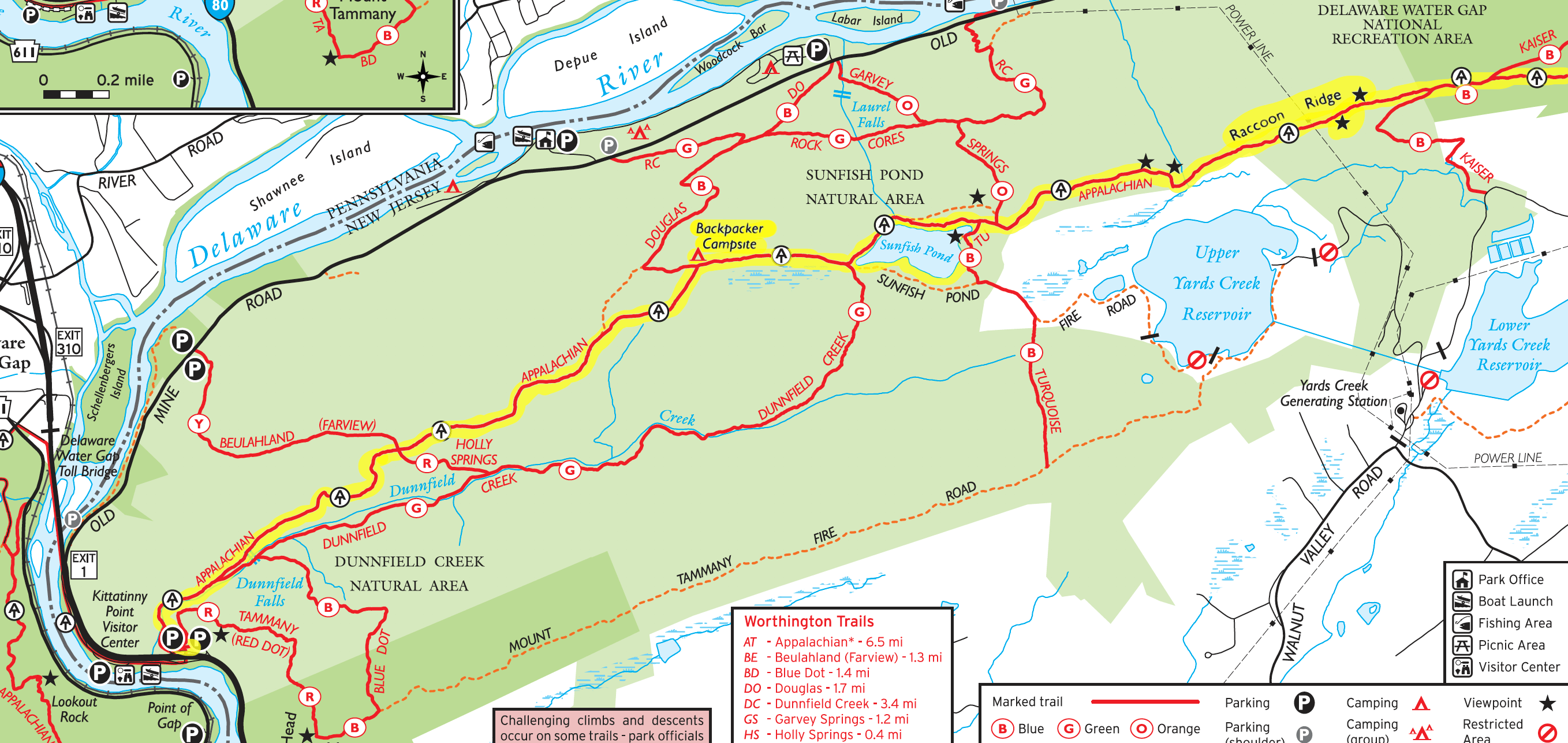 Detail of Worthington State Forest in the Delaware Water Gap