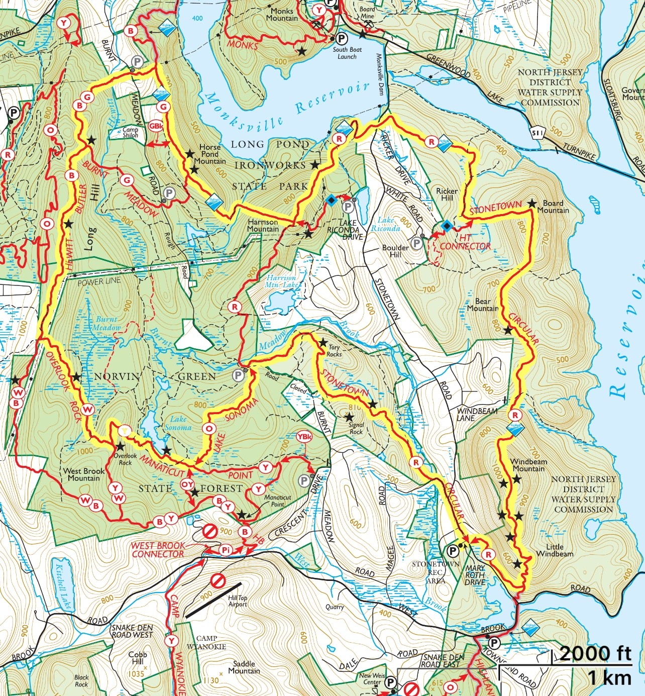 Wyanokie Traverse Trail Map