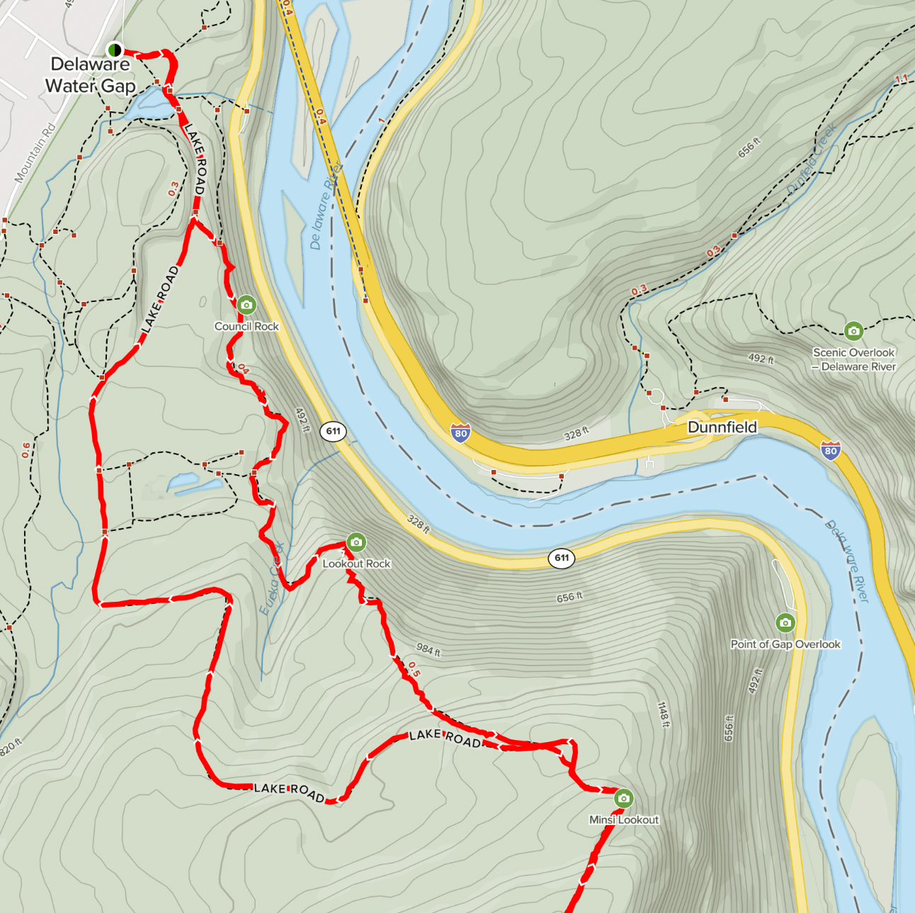 AllTrails map Mt Minsi