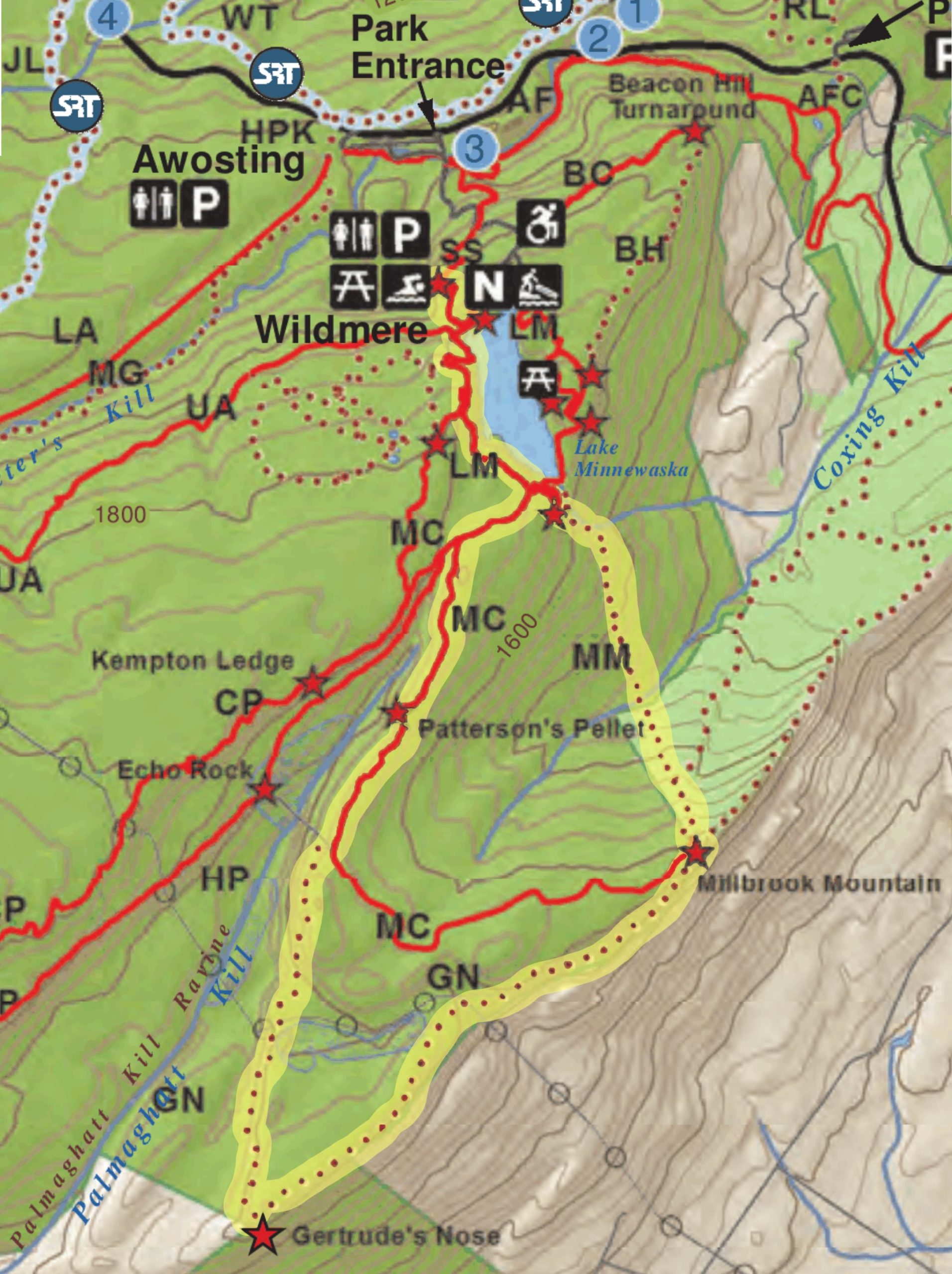Gertrude's Nose trail map