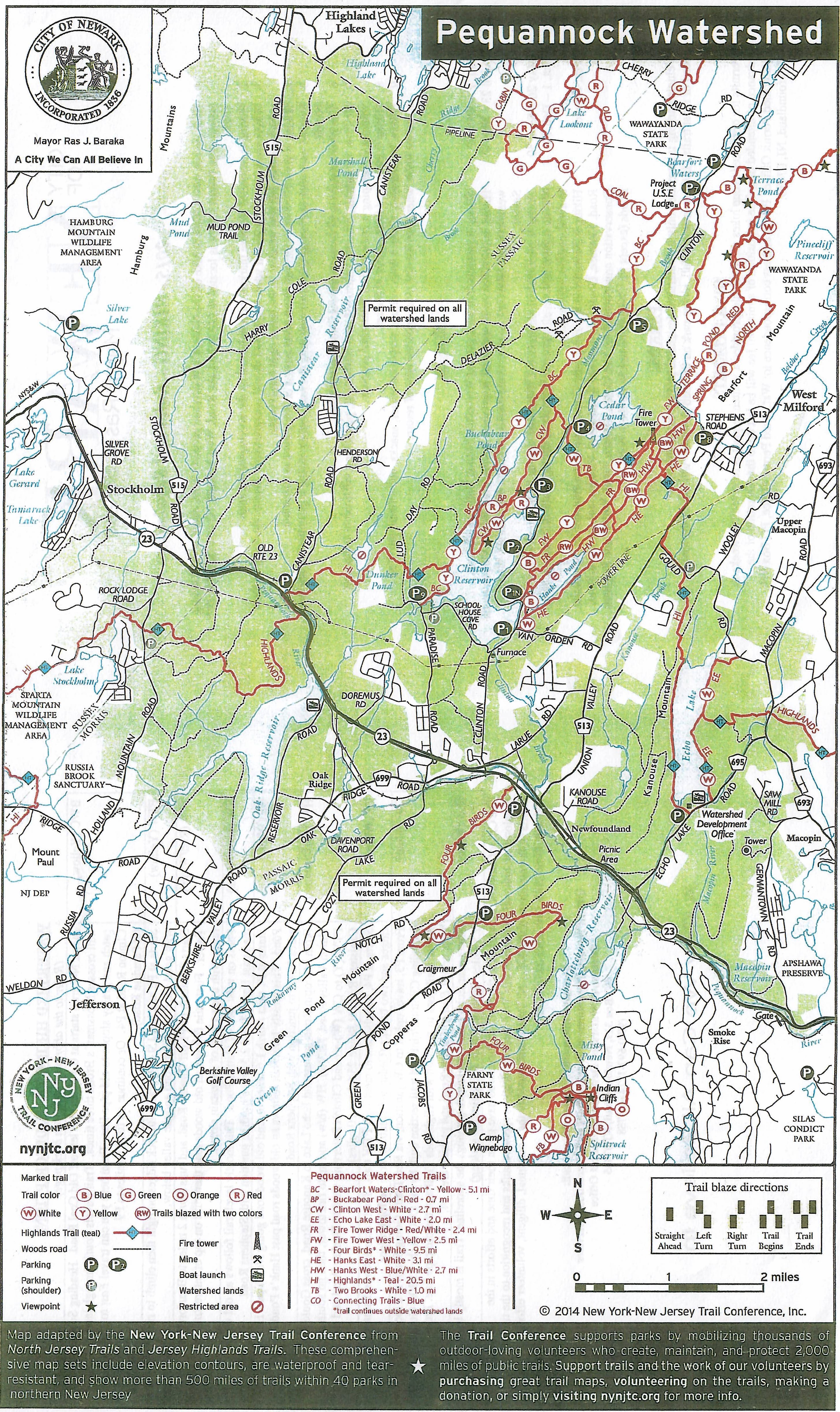 Pequannock (Newark) Watershed map