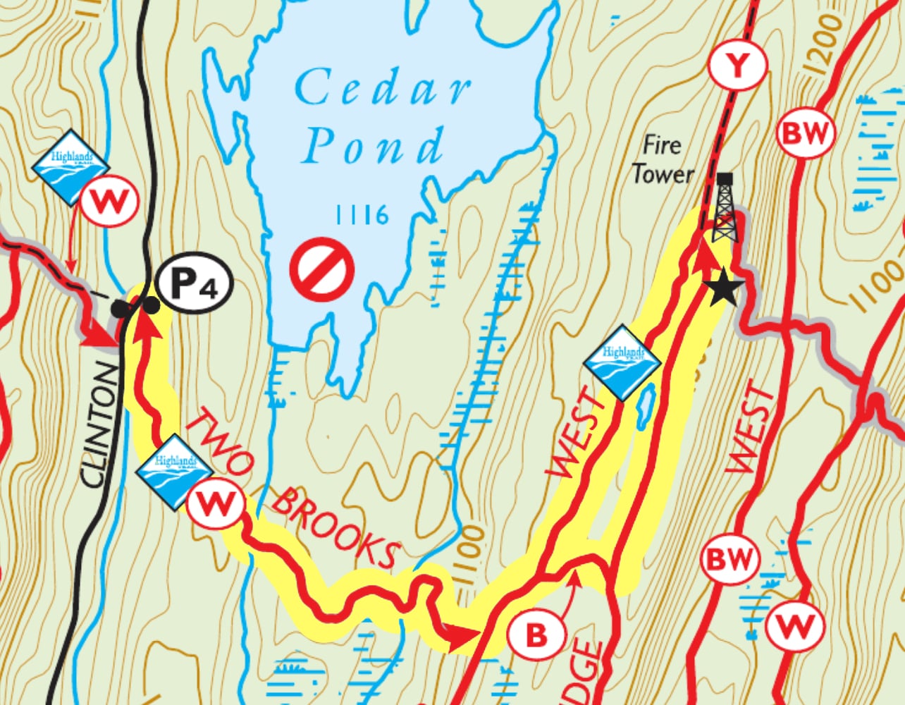 Bearfort Fire Tower trail map